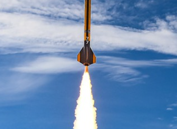 Rocket engine firing during launch